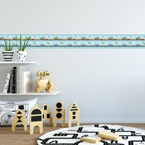 Adesivo de Parede Faixa Decorativa Infantil Carros 10m x 10cm - Quartinhos Menor preço em Adesivo de Parede Faixa Decorativa Infantil Carros 10m x 10cm - Quartinhos