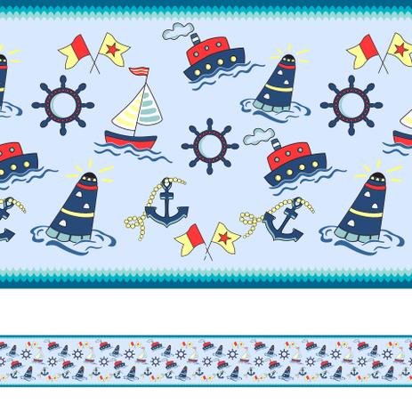 Adesivo de Parede Faixa Decorativa Infantil Marinheiro 10m x 10cm - Quartinhos Menor preço em Adesivo de Parede Faixa Decorativa Infantil Marinheiro 10m x 10cm - Quartinhos