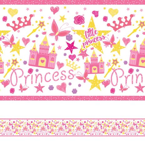 Adesivo de Parede Faixa Decorativa Infantil Princesa 10m x 10cm - Quartinhos Menor preço em Adesivo de Parede Faixa Decorativa Infantil Princesa 10m x 10cm - Quartinhos