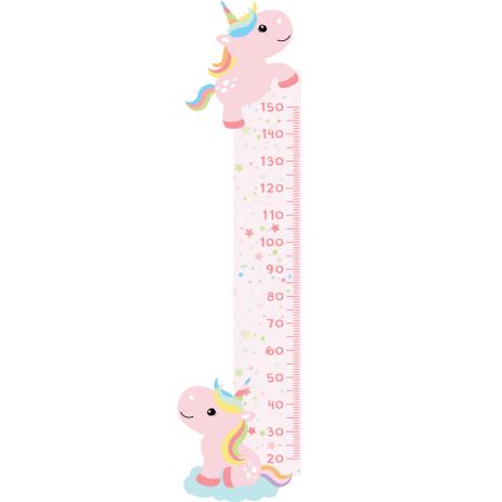 Adesivo de Parede Infantil Régua Unicornio Rosa - Quartinhos Menor preço em Adesivo de Parede Infantil Régua Unicornio Rosa - Quartinhos