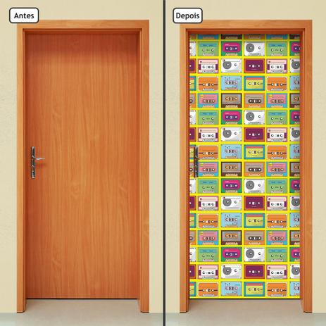 Adesivo Decorativo de Porta - Fitas Cassete - 1458cnpt - Allodi Menor preço em Adesivo Decorativo de Porta - Fitas Cassete - 1458cnpt - Allodi