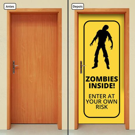 Adesivo Decorativo de Porta - Placa Zumbi - Não Entre - 283cnpt - Allodi Menor preço em Adesivo Decorativo de Porta - Placa Zumbi - Não Entre - 283cnpt - Allodi