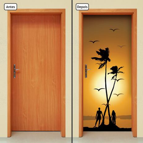 Adesivo Decorativo de Porta - Praia - Pôr do Sol - 934cnpt - Allodi Menor preço em Adesivo Decorativo de Porta - Praia - Pôr do Sol - 934cnpt - Allodi