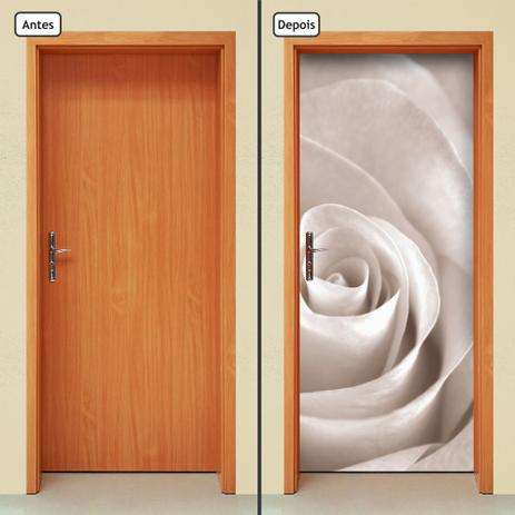 Menor preço em Adesivo Decorativo de Porta - Rosa Branca - Flor - 245cnpt - Allodi