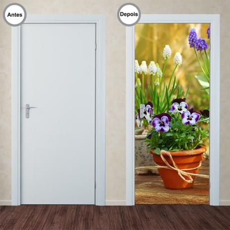 Adesivo Decorativo de Porta - Vaso de Flores - 027pt - Allodi Menor preço em Adesivo Decorativo de Porta - Vaso de Flores - 027pt - Allodi