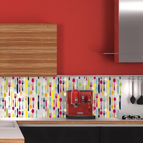 Adesivo Decorativo Gourmet Grd - 1,20 x 0,80 - Talheres - Duhelu Menor preço em Adesivo Decorativo Gourmet Grd - 1,20 x 0,80 - Talheres - Duhelu