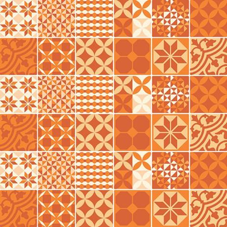 Menor preço em Adesivo Decorativo simulando Azulejos - Modelo 418 laranja - R+ adesivos