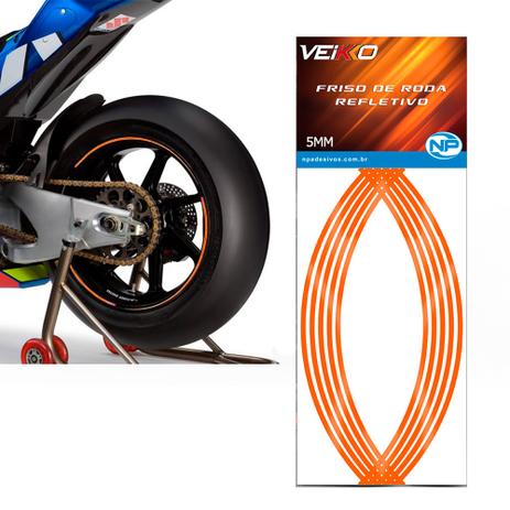 Adesivo Friso Fita Refletivo Roda Para Moto 5MM Laranja - Np Menor preço em Adesivo Friso Fita Refletivo Roda Para Moto 5MM Laranja - Np