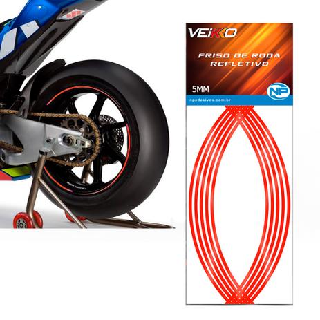 Adesivo Friso Fita Refletivo Roda Para Moto 5MM Vermelha - Np Menor preço em Adesivo Friso Fita Refletivo Roda Para Moto 5MM Vermelha - Np