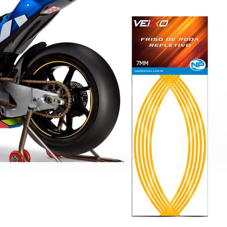 Adesivo Friso Fita Refletivo Roda Para Moto 7MM Amarelo - Np Menor preço em Adesivo Friso Fita Refletivo Roda Para Moto 7MM Amarelo - Np