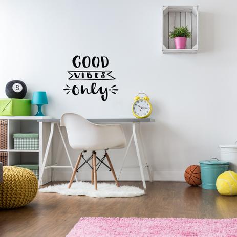 Adesivo Parede Frase Good Vibes Para Quarto Quartinhos Adesivo E