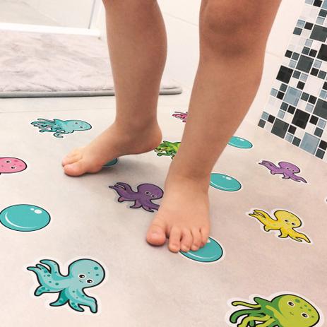 Adesivo Piso Banheiro Antiderrapante Infantil Polvo 13 un - Quartinhos Menor preço em Adesivo Piso Banheiro Antiderrapante Infantil Polvo 13 un - Quartinhos