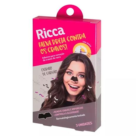 Adesivo Preto Para Remoção De Cravos No Nariz Ricca 3 Unidades Menor preço em Adesivo Preto Para Remoção De Cravos No Nariz Ricca 3 Unidades