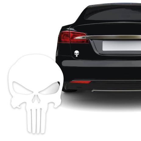 Adesivo Resinado Caveira O Justiceiro Branca Carro Moto - Sportinox Menor preço em Adesivo Resinado Caveira O Justiceiro Branca Carro Moto - Sportinox