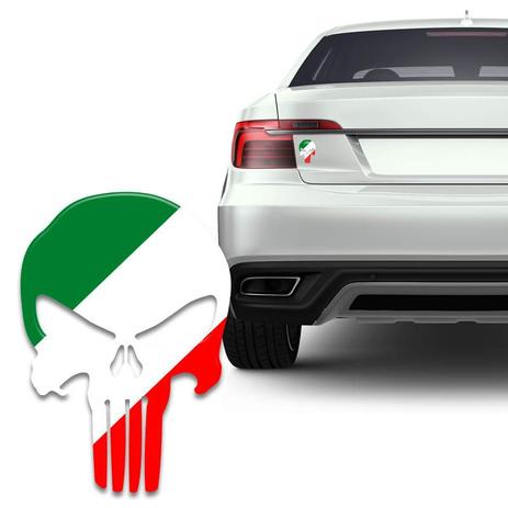 Adesivo Resinado Caveira O Justiceiro Itália Carro Moto - Sportinox Menor preço em Adesivo Resinado Caveira O Justiceiro Itália Carro Moto - Sportinox