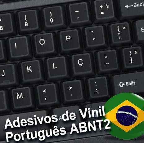 Adesivos Etiquetas P Teclado Portugues Abnt2 C Cedilha Notebook Pc Macbook Preto Branco Adesivosart Teclado Magazine Luiza