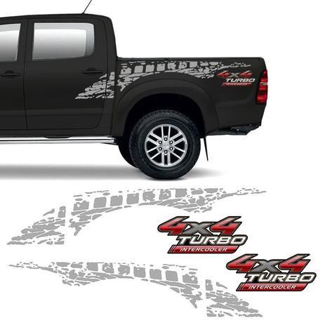 Menor preço em Adesivos Hilux 2009/2012 4x4 Turbo Intercooler + Faixa Prata - Sportinox