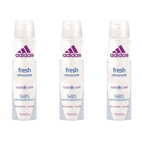 Adidas Fresh Desodorante Aerosol Feminino 150ml (Kit C/03) Menor preço em Adidas Fresh Desodorante Aerosol Feminino 150ml (Kit C/03)