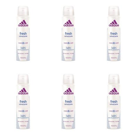 Adidas Fresh Desodorante Aerosol Feminino 150ml (Kit C/06) Menor preço em Adidas Fresh Desodorante Aerosol Feminino 150ml (Kit C/06)