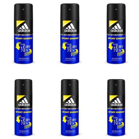 Adidas Sport Energy Masculino Desodorante Aerosol 150ml (Kit C/06) Menor preço em Adidas Sport Energy Masculino Desodorante Aerosol 150ml (Kit C/06)