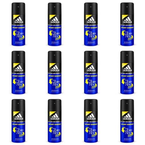 Adidas Sport Energy Masculino Desodorante Aerosol 150ml (Kit C/12) Menor preço em Adidas Sport Energy Masculino Desodorante Aerosol 150ml (Kit C/12)