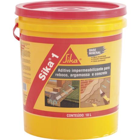 Aditivo impermeabilizante 18 litros - Sika Menor preço em Aditivo impermeabilizante 18 litros - Sika