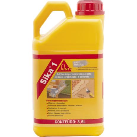 Aditivo impermeabilizante 3,6 litros - Sika Menor preço em Aditivo impermeabilizante 3,6 litros - Sika