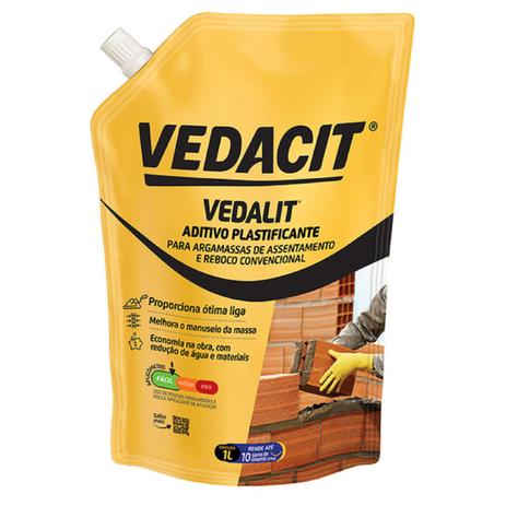 Aditivo Plastificante Vedalit 1 Litro - Vedacit Menor preço em Aditivo Plastificante Vedalit 1 Litro - Vedacit