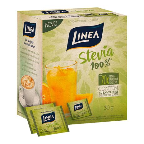 Adoçante em Pó Linea Stevia 100% 6g 50 Envelopes Menor preço em Adoçante em Pó Linea Stevia 100% 6g 50 Envelopes