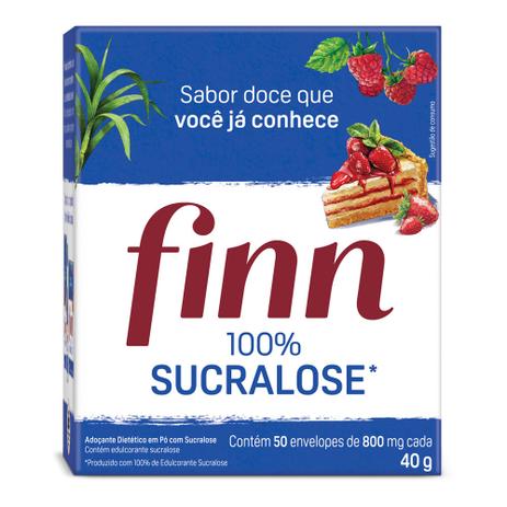 Adoçante em pó Sucralose Finn - 50 envelopes Menor preço em Adoçante em pó Sucralose Finn - 50 envelopes