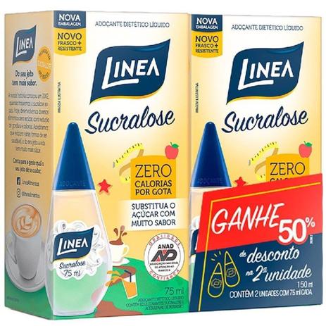 Adoçante Linea Sucralose Líquido 75ml Embalagem com 2 Unidades Menor preço em Adoçante Linea Sucralose Líquido 75ml Embalagem com 2 Unidades