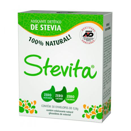 Adoçante Stevia em Pó - Stevita - 50 Sachês de 0,8g Menor preço em Adoçante Stevia em Pó - Stevita - 50 Sachês de 0,8g