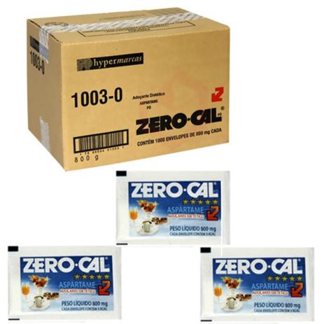 Adoçante Zero Cal Aspartame Sache 0,8g Caixa C/1000 Unidades Menor preço em Adoçante Zero Cal Aspartame Sache 0,8g Caixa C/1000 Unidades
