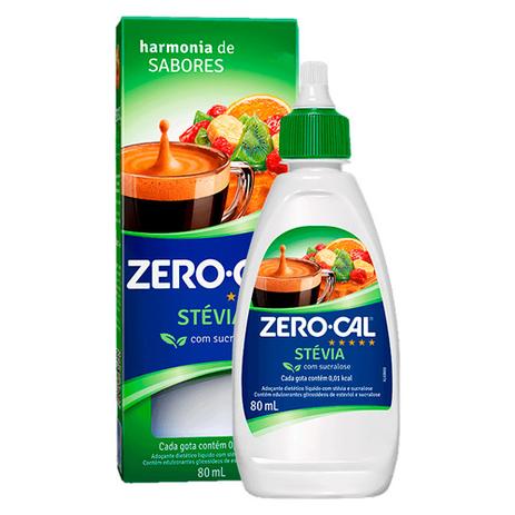 Adoçante Zero Cal Stévia Com Sucralose 80ml Menor preço em Adoçante Zero Cal Stévia Com Sucralose 80ml