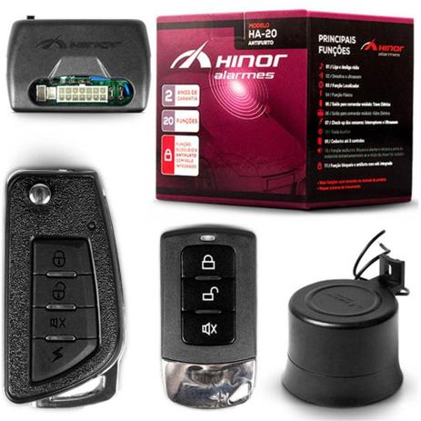 Alarme Antifurto Automotivo Hinor HA-20 com Controle e Chave Canivete Menor preço em Alarme Antifurto Automotivo Hinor HA-20 com Controle e Chave Canivete