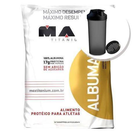 Albumax 100 - 500g Baunilha + Coqueteleira 600ml Preta - Max Titanium Menor preço em Albumax 100 - 500g Baunilha + Coqueteleira 600ml Preta - Max Titanium