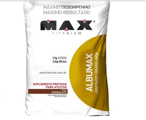 Albumax 500g - Chocolate - Max Titanium Menor preço em Albumax 500g - Chocolate - Max Titanium