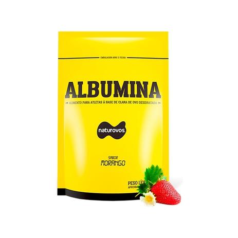 Albumina 500g naturovos - morango Menor preço em Albumina 500g naturovos - morango