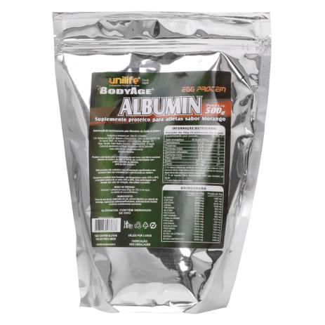 Albumina - Albumin Egg Protein Sabor Morango 500g - Unilife Menor preço em Albumina - Albumin Egg Protein Sabor Morango 500g - Unilife