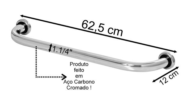 Alça Barra de Apoio para Banheiro 60 cm Tubo de Aço Cromado - Aladdin Menor preço em Alça Barra de Apoio para Banheiro 60 cm Tubo de Aço Cromado - Aladdin