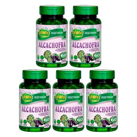 Alcachofra Com Berinjela 60 Cápsulas 400mg Unilife - Kit Com 5 Unidades - Unilife vitamins Menor preço em Alcachofra Com Berinjela 60 Cápsulas 400mg Unilife - Kit Com 5 Unidades - Unilife vitamins