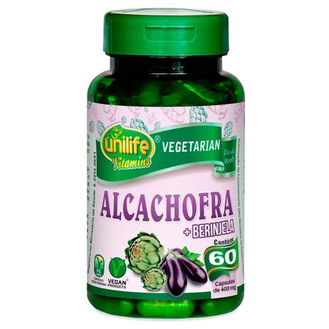 Alcachofra com Berinjela 60 cápsulas de 400mg - Unilife Menor preço em Alcachofra com Berinjela 60 cápsulas de 400mg - Unilife