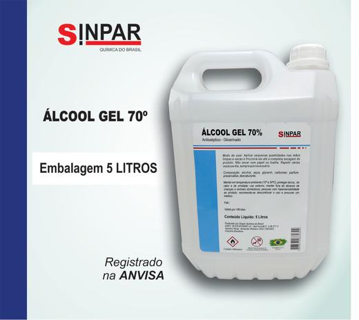 Álcool Gel 70% Antisséptico, Bactericida 5 Litros -SÍNPAR QUÍMICA - Sinpar Química Menor preço em Álcool Gel 70% Antisséptico, Bactericida 5 Litros -SÍNPAR QUÍMICA - Sinpar Química