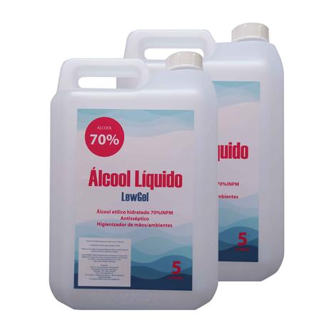 Álcool Líquido 70% Anti-séptico 5 LITROS (2 UNIDADES) - Lew Gel Menor preço em Álcool Líquido 70% Anti-séptico 5 LITROS (2 UNIDADES) - Lew Gel