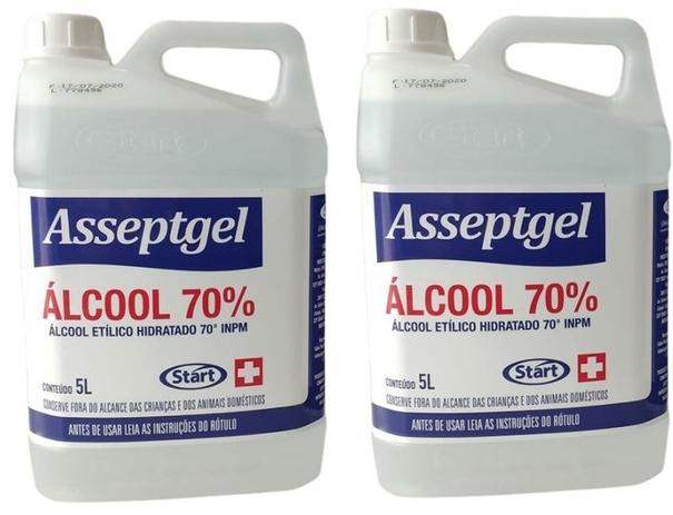 Álcool Líquido 70 % Start 5 Litros ( 2 galões ) Menor preço em Álcool Líquido 70 % Start 5 Litros ( 2 galões )