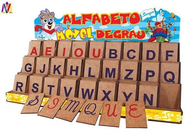 Alfabeto Móvel Degrau Com 130 Peças Em MDF - Simque Menor preço em Alfabeto Móvel Degrau Com 130 Peças Em MDF - Simque