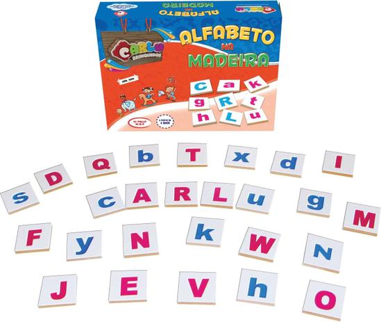 Alfabeto NA Madeira 26PCS - Carlu Menor preço em Alfabeto NA Madeira 26PCS - Carlu