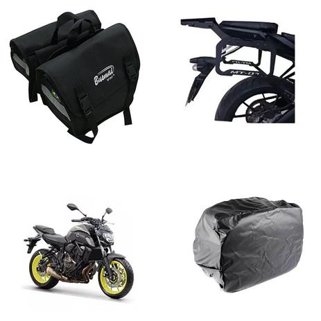 Alforge Universal C/ Capa + Bagageiro E Afastador Mt 07 ate 18 - Ja alforges Menor preço em Alforge Universal C/ Capa + Bagageiro E Afastador Mt 07 ate 18 - Ja alforges