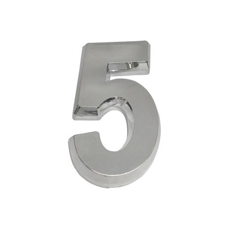 Algarismo em Plástico Número 5 Cromado - Fixtil Menor preço em Algarismo em Plástico Número 5 Cromado - Fixtil