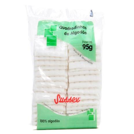 Algodão Hidrófilo Quadradinho 95g- Sussex Menor preço em Algodão Hidrófilo Quadradinho 95g- Sussex